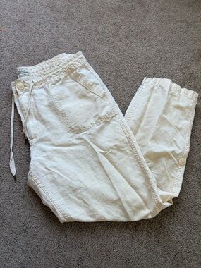 🤍 LL BEAN - Linen Blend Pants - Size large - FLAWED
